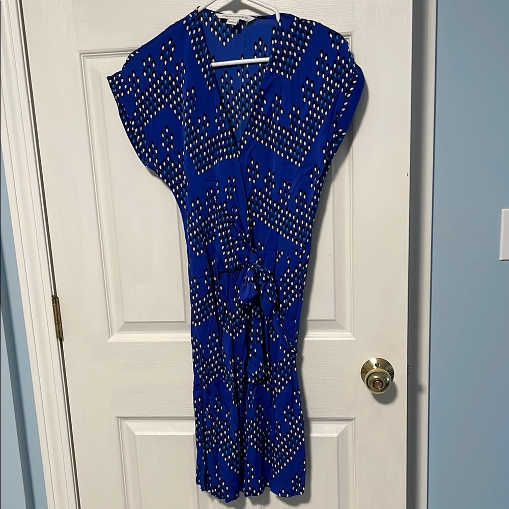 Diane Von Furstenberg Blue Wrap Dress